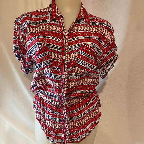 Forever 21 Bandana Button Up Shirt - Picture 1 of 5